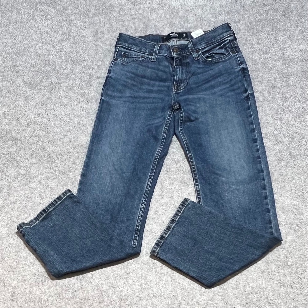 Hollister Mens Epic Flex Straight Leg Jeans Dark Wash Blue W26 L30
